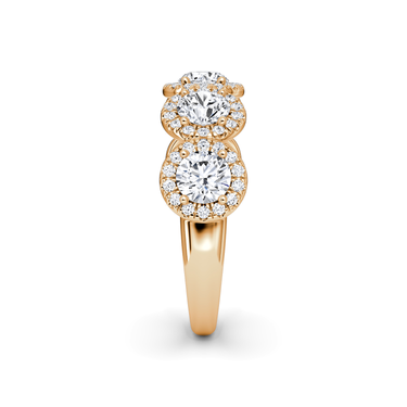 Just Brilliant Five Stone Halo Band — Round Brilliant — 18K Rose Gold — side view
