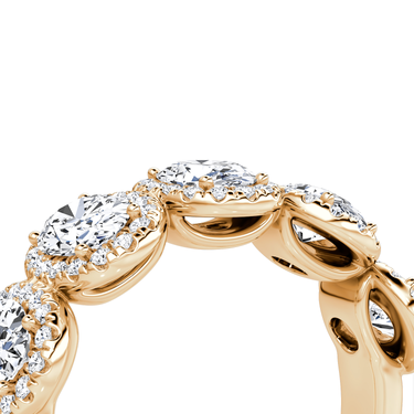 Just Brilliant Five Stone Halo Band — Oval — 18K Rose Gold — detail view