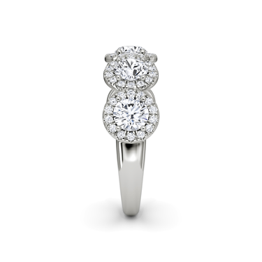 Just Brilliant Five Stone Halo Band — Round Brilliant — 18K White Gold — side view