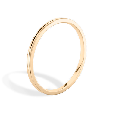 Just Brilliant 1.5mm Flat Wedding Band in 18K Rose Gold, upright view