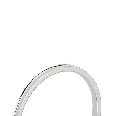 Just Brilliant 1.5mm Flat Wedding Band in 18K White Gold, detail view