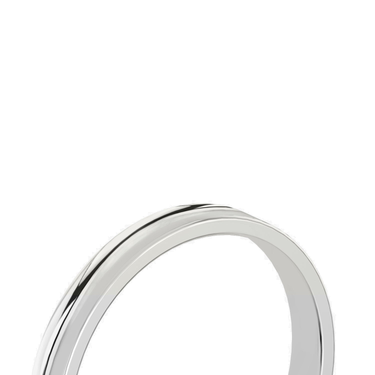 Just Brilliant 3mm Flat Wedding Band in 18K White Gold, detail view