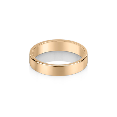 Just Brilliant 4.5mm Flat Wedding Band in 18K Rose Gold, front view