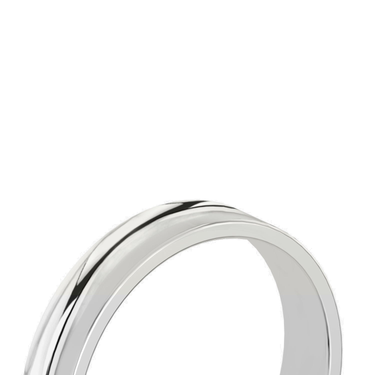 Just Brilliant 4.5mm Flat Wedding Band in 18K White Gold, detail view