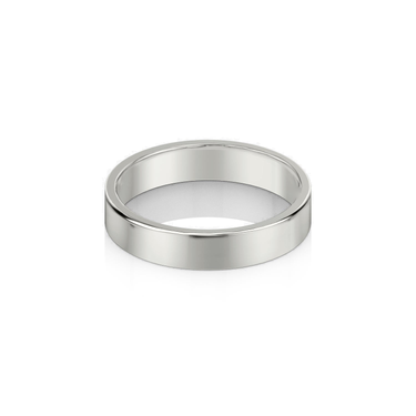 Just Brilliant 4.5mm Flat Wedding Band in 18K White Gold, front view