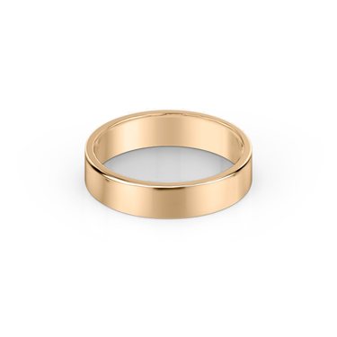 Just Brilliant 5mm Flat Wedding Band in 18K Rose Gold, front view
