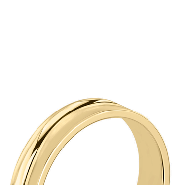 Just Brilliant 5mm Flat Wedding Band in 18K Yellow Gold, detail view