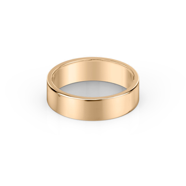 Just Brilliant 6mm Flat Wedding Band in 18K Rose Gold, front view