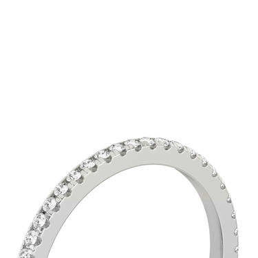 Just Brilliant Half Pavé Band, original, 18K White Gold, detail