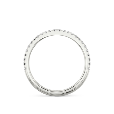 Just Brilliant Half Pavé Band, original, 18K White Gold, profile