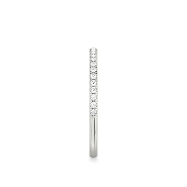 Just Brilliant Half Pavé Band, original, 18K White Gold, side