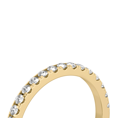 Just Brilliant Half Pavé Band, large, 18K Yellow Gold, detail