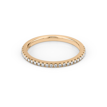 Just Brilliant Half Pavé Band, original, 18K Rose Gold, front
