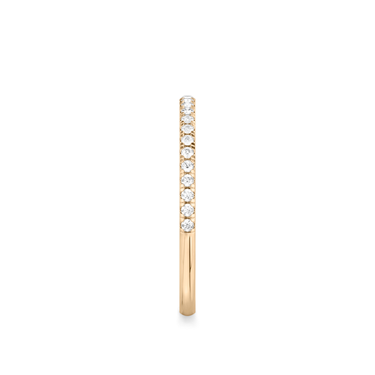 Just Brilliant Half Pavé Band, original, 18K Rose Gold, side