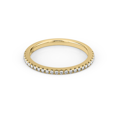 Just Brilliant Half Pavé Band, original, 18K Yellow Gold, front