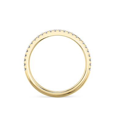 Just Brilliant Half Pavé Band, original, 18K Yellow Gold, profile