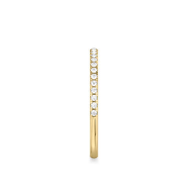 Just Brilliant Half Pavé Band, original, 18K Yellow Gold, side