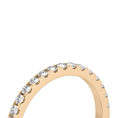 Just Brilliant Half Pavé Band, large, 18K Rose Gold, detail