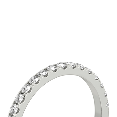 Just Brilliant Half Pavé Band, large, 18K White Gold, detail