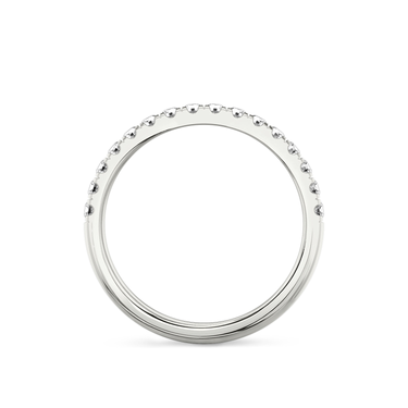 Just Brilliant Half Pavé Band, large, 18K White Gold, profile
