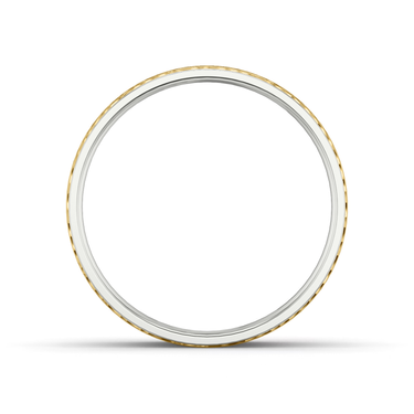Just Brilliant Hammered Band, 4.5mm, 18K White Gold and Yellow Gold, front view, unengraved