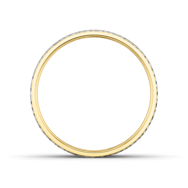 Just Brilliant Hammered Band, 4.5mm, 18K Yellow Gold and White Gold, front view, unengraved