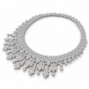 Lignes de Lumière Diamond Necklace by Just Brilliant — angled view