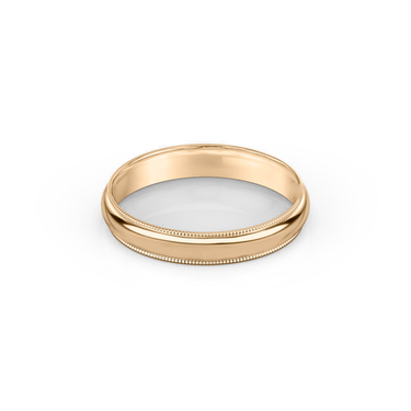 Just Brilliant 4mm Milgrain Wedding Band in 18K Rose Gold, front view