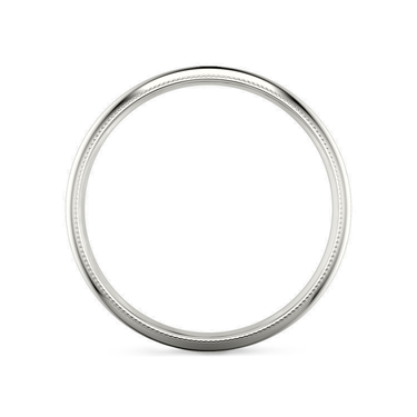 Just Brilliant 4mm Milgrain Wedding Band in 18K White Gold, profile view