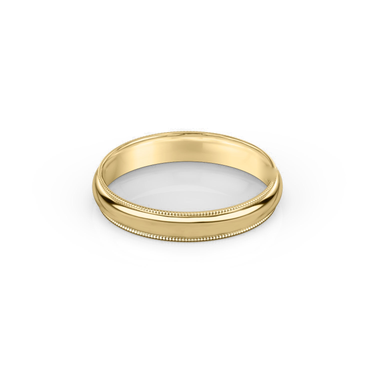 Just Brilliant 4mm Milgrain Wedding Band in 18K Yellow Gold, front view