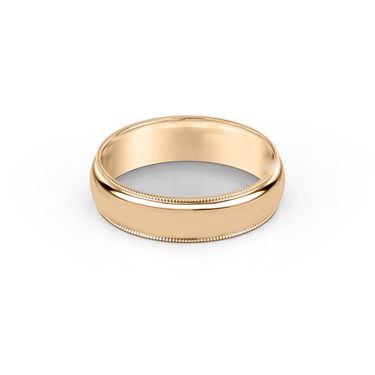 Just Brilliant 6mm Milgrain Wedding Band in 18K Rose Gold, front view