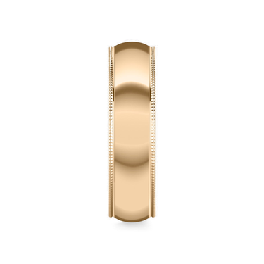 Just Brilliant 6mm Milgrain Wedding Band in 18K Rose Gold, side view