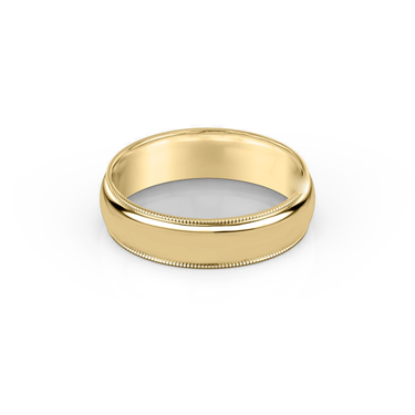 Just Brilliant 6mm Milgrain Wedding Band in 18K Yellow Gold, front view