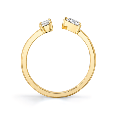 Just Brilliant Mixed Cuff Ring in 18K Yellow Gold, profile view, white background with natural shadow