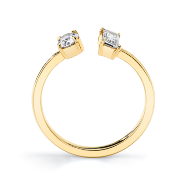Just Brilliant Mixed Cuff Ring in 18K Yellow Gold, profile view, white background with natural shadow
