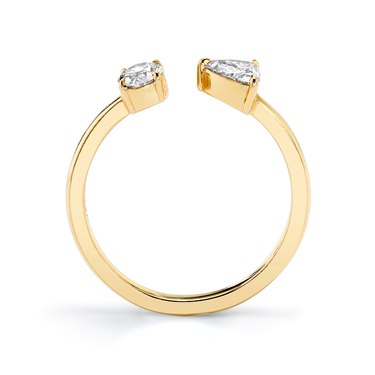 Just Brilliant Mixed Cuff Ring in 18K Yellow Gold, profile view, white background with natural shadow