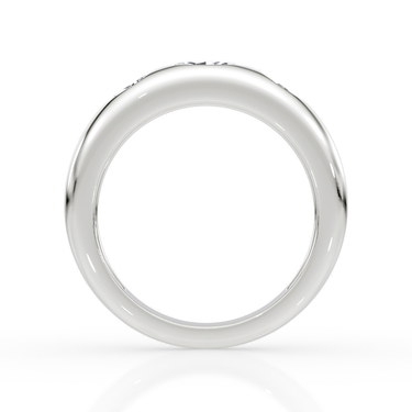 Just Brilliant Mixed Shape Dome Band in 18K White Gold, profile view