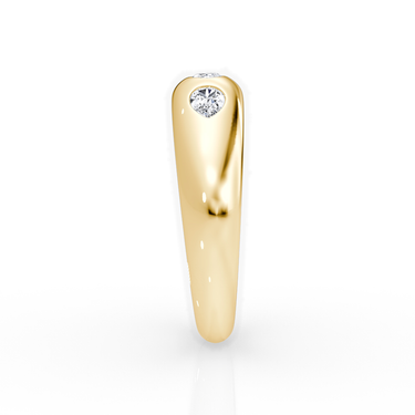 Just Brilliant mixed shape dome band Yellow Gold — side view