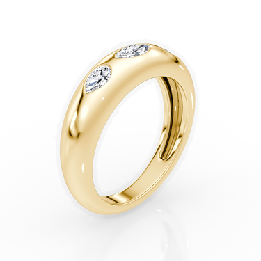 Just Brilliant mixed shape dome band Yellow Gold — upright view
