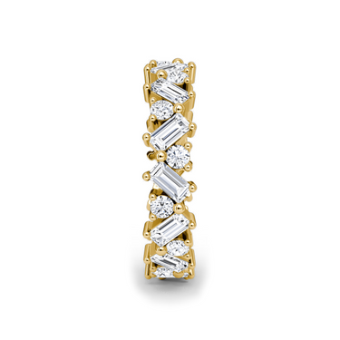 Just Brilliant Mixed Shape Eternity Band — 18K Yellow Gold — side
