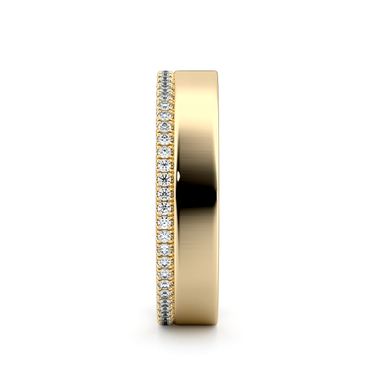 Just Brilliant Pave Cigar Band, single pavé, 18K Yellow Gold, side view
