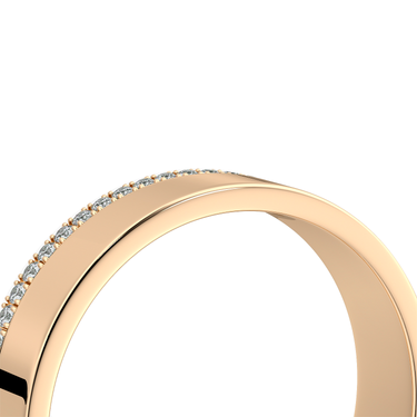 Just Brilliant Pave Cigar Band, single pavé, 18K Rose Gold, detail view