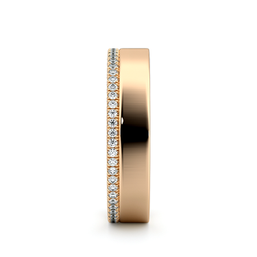 Just Brilliant Pave Cigar Band, single pavé, 18K Rose Gold, side view