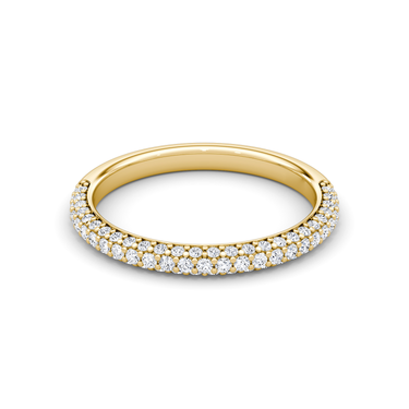 Just Brilliant pave dome band — pave — 18K Yellow Gold — front view