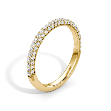 Just Brilliant pave dome band — pave — 18K Yellow Gold — upright view