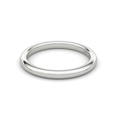 Just Brilliant pave dome band — plain — 18K White Gold — front view