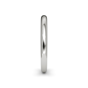 Just Brilliant pave dome band — plain — 18K White Gold — side view