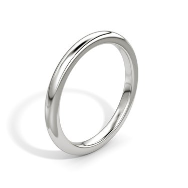 Just Brilliant pave dome band — plain — 18K White Gold — upright view