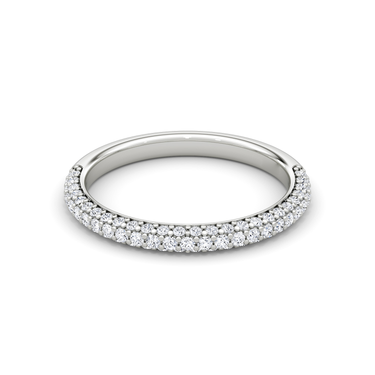 Just Brilliant pave dome band — pave — 18K White Gold — front view