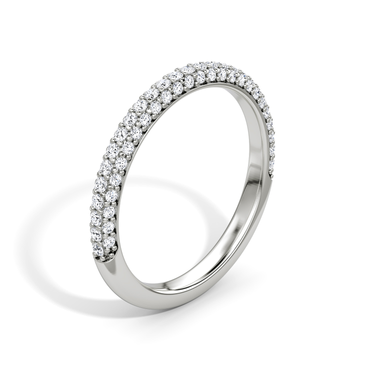 Just Brilliant pave dome band — pave — 18K White Gold — upright view
